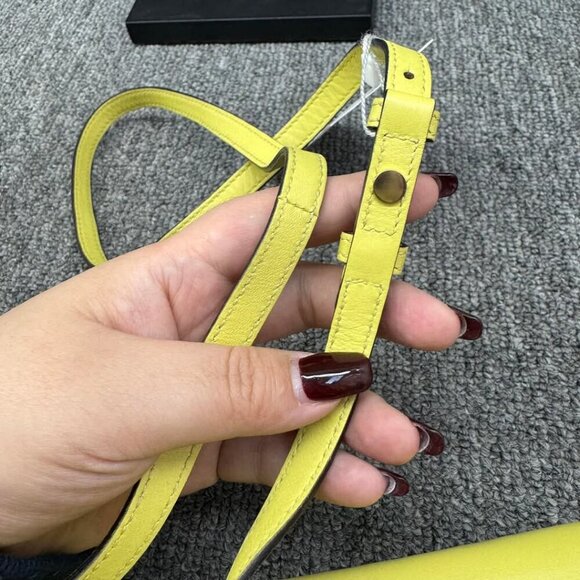 GUCCI Interlocking Wallet On Chain Yellow Leather Shoulder Bag 288-012725 - Picture 15 of 15